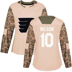 Women's Adidas Philadelphia Flyers Garrett Wilson Veterans Day Practice Jersey - Camo Authentic
