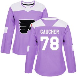 Women's Adidas Philadelphia Flyers Jacob Gaucher Fights Cancer Practice Jersey - Purple Authentic