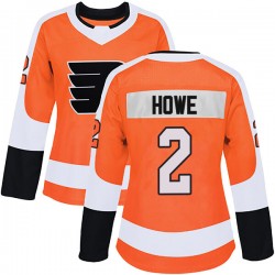 Women's Adidas Philadelphia Flyers Mark Howe Home Jersey - Orange Authentic