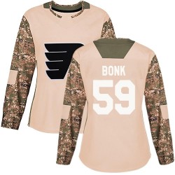 Women's Adidas Philadelphia Flyers Oliver Bonk Veterans Day Practice Jersey - Camo Authentic