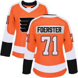 Women's Adidas Philadelphia Flyers Tyson Foerster Home Jersey - Orange Authentic