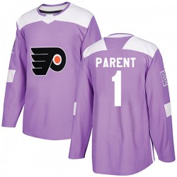 Youth Adidas Philadelphia Flyers Bernie Parent Fights Cancer Practice Jersey - Purple Authentic