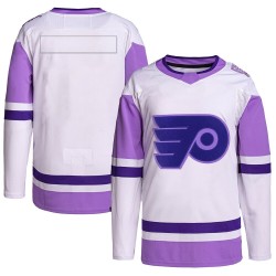 Youth Adidas Philadelphia Flyers Blank ＃ Hockey Fights Cancer Primegreen Jersey - White/Purple Authentic