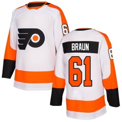 Youth Adidas Philadelphia Flyers Justin Braun Jersey - White Authentic