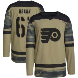 Youth Adidas Philadelphia Flyers Justin Braun Military Appreciation Practice Jersey - Camo Authentic