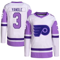 Youth Adidas Philadelphia Flyers Keith Yandle Hockey Fights Cancer Primegreen Jersey - White/Purple Authentic
