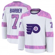Youth Fanatics Philadelphia Flyers Bill Barber 2024 Hockey Fights Cancer Practice Jersey - White Premium