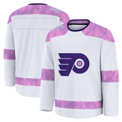 Youth Fanatics Philadelphia Flyers Blank ＃ 2024 Hockey Fights Cancer Practice Jersey - White Premium