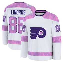 Youth Fanatics Philadelphia Flyers Eric Lindros 2024 Hockey Fights Cancer Practice Jersey - White Premium