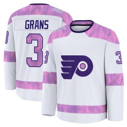 Youth Fanatics Philadelphia Flyers Helge Grans 2024 Hockey Fights Cancer Practice Jersey - White Premium