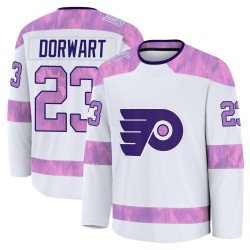 Youth Fanatics Philadelphia Flyers Karsen Dorwart 2024 Hockey Fights Cancer Practice Jersey - White Premium