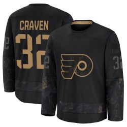 Youth Fanatics Philadelphia Flyers Murray Craven 2024 Military Appreciation Practice Jersey - Black Premium