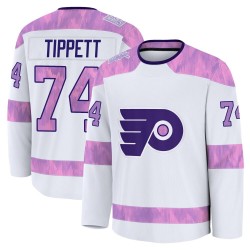Youth Fanatics Philadelphia Flyers Owen Tippett 2024 Hockey Fights Cancer Practice Jersey - White Premium