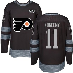 Youth Philadelphia Flyers Travis Konecny 1917-2017 100th Anniversary Jersey - Black Authentic