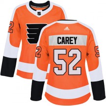 Women's Adidas Philadelphia Flyers Greg Carey Home Jersey - Orange Authentic