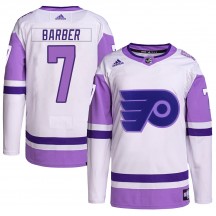 Adidas Philadelphia Flyers Bill Barber Hockey Fights Cancer Primegreen Jersey - White/Purple Authentic