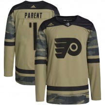 Youth Adidas Philadelphia Flyers Bernie Parent Military Appreciation Practice Jersey - Camo Authentic