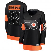 Women's Fanatics Branded Philadelphia Flyers Connor Bunnaman Alternate Jersey - Black Breakaway