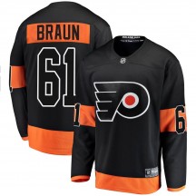 Youth Fanatics Branded Philadelphia Flyers Justin Braun Alternate Jersey - Black Breakaway