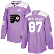 Adidas Philadelphia Flyers Donald Brashear Fights Cancer Practice Jersey - Purple Authentic