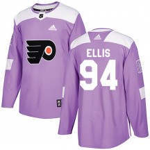 Adidas Philadelphia Flyers Ryan Ellis Fights Cancer Practice Jersey - Purple Authentic