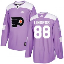 Adidas Philadelphia Flyers Eric Lindros Fights Cancer Practice Jersey - Purple Authentic