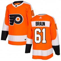 Youth Adidas Philadelphia Flyers Justin Braun Home Jersey - Orange Authentic