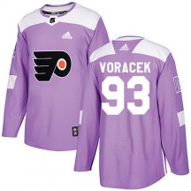 Youth Adidas Philadelphia Flyers Jakub Voracek Fights Cancer Practice Jersey - Purple Authentic