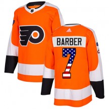 Youth Adidas Philadelphia Flyers Bill Barber USA Flag Fashion Jersey - Orange Authentic