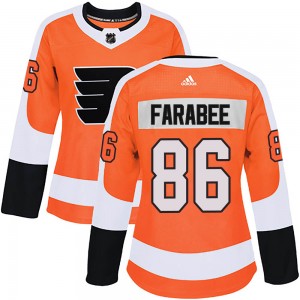 Women's Adidas Philadelphia Flyers Joel Farabee Home Jersey - Orange Authentic