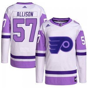 Adidas Philadelphia Flyers Wade Allison Hockey Fights Cancer Primegreen Jersey - White/Purple Authentic