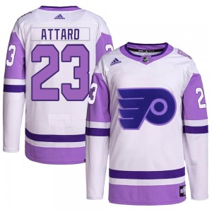 Adidas Philadelphia Flyers Ronnie Attard Hockey Fights Cancer Primegreen Jersey - White/Purple Authentic