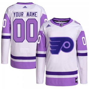 Adidas Philadelphia Flyers Custom Custom Hockey Fights Cancer Primegreen Jersey - White/Purple Authentic