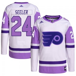 Adidas Philadelphia Flyers Nick Seeler Hockey Fights Cancer Primegreen Jersey - White/Purple Authentic