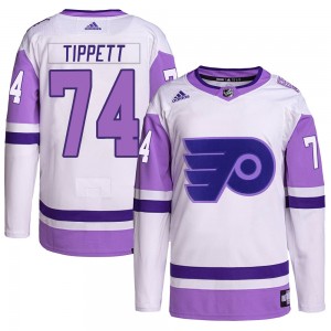 Adidas Philadelphia Flyers Owen Tippett Hockey Fights Cancer Primegreen Jersey - White/Purple Authentic