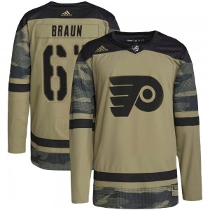 Youth Adidas Philadelphia Flyers Justin Braun Military Appreciation Practice Jersey - Camo Authentic