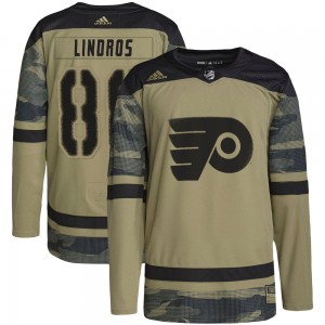 Youth Adidas Philadelphia Flyers Eric Lindros Military Appreciation Practice Jersey - Camo Authentic