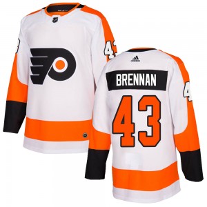 Youth Adidas Philadelphia Flyers T.J. Brennan Jersey - White Authentic