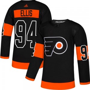 Youth Adidas Philadelphia Flyers Ryan Ellis Alternate Jersey - Black Authentic