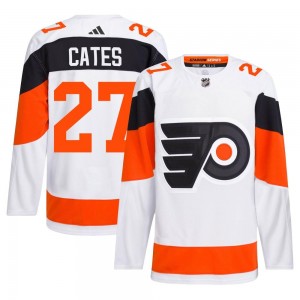 Adidas Philadelphia Flyers Noah Cates 2024 Stadium Series Primegreen Jersey - White Authentic