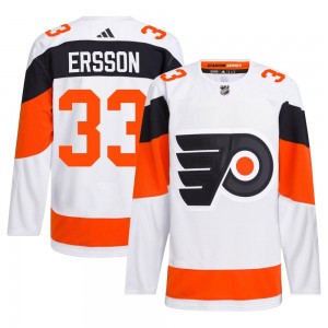 Adidas Philadelphia Flyers Samuel Ersson 2024 Stadium Series Primegreen Jersey - White Authentic