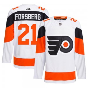 Adidas Philadelphia Flyers Peter Forsberg 2024 Stadium Series Primegreen Jersey - White Authentic