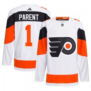 Adidas Philadelphia Flyers Bernie Parent 2024 Stadium Series Primegreen Jersey - White Authentic