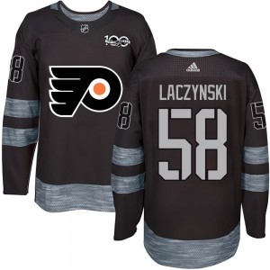 Youth Philadelphia Flyers Tanner Laczynski 1917-2017 100th Anniversary Jersey - Black Authentic