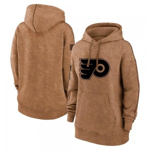 Women's Philadelphia Flyers 2023 Salute to Service Pullover Hoodie - Brown