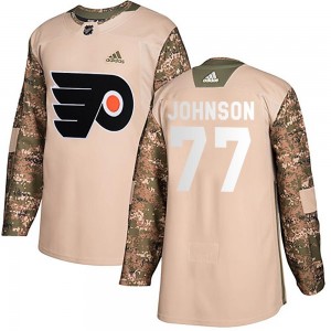 Youth Adidas Philadelphia Flyers Erik Johnson Veterans Day Practice Jersey - Camo Authentic