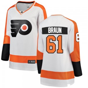 Women's Fanatics Branded Philadelphia Flyers Justin Braun Away Jersey - White Breakaway