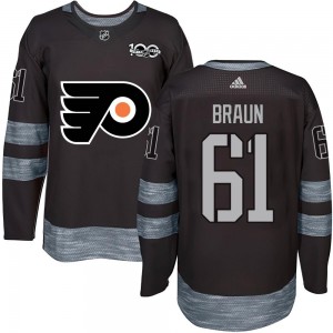 Philadelphia Flyers Justin Braun 1917-2017 100th Anniversary Jersey - Black Authentic