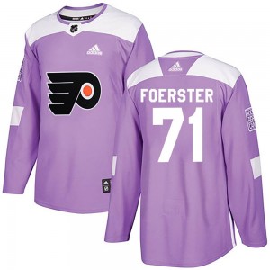 Adidas Philadelphia Flyers Tyson Foerster Fights Cancer Practice Jersey - Purple Authentic