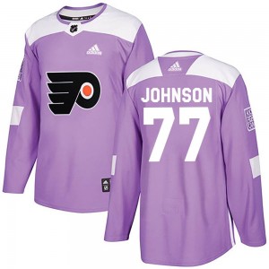Adidas Philadelphia Flyers Erik Johnson Fights Cancer Practice Jersey - Purple Authentic